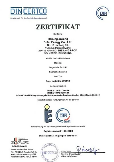 Certifikát SOLARTECH - technické kompetencie