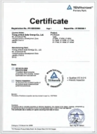 Certifikát SOLARTECH - inštalácia systémov