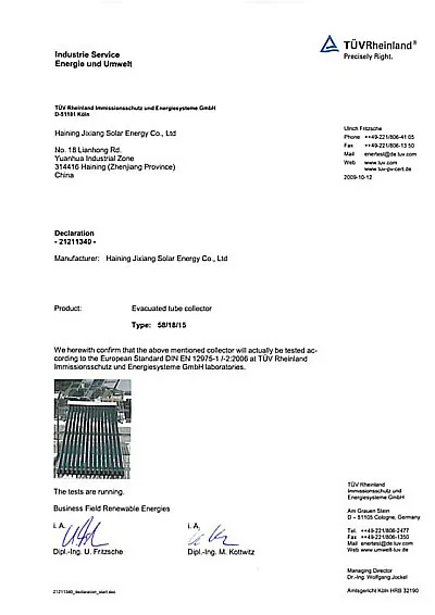 Certifikát SOLARTECH - kontinuálne vzdelávanie